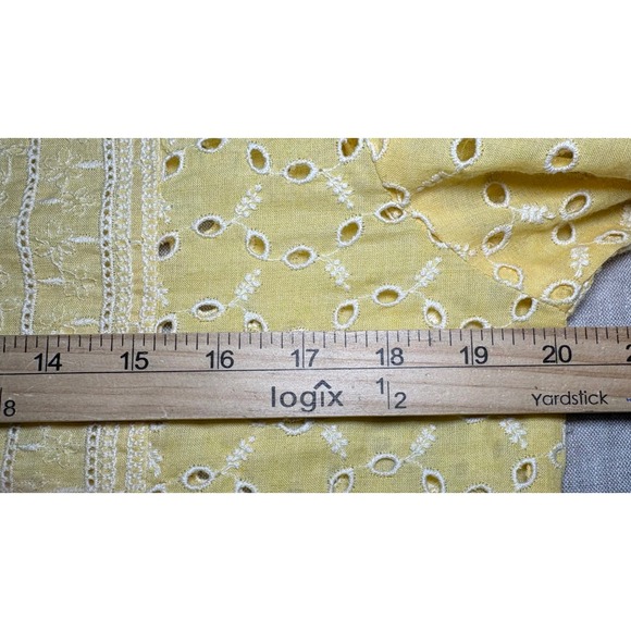 Area Stars Luna Dress Yellow Eyelet Puff Sleeve Midi Dress Cottagecore NWT L - Picture 7 of 11